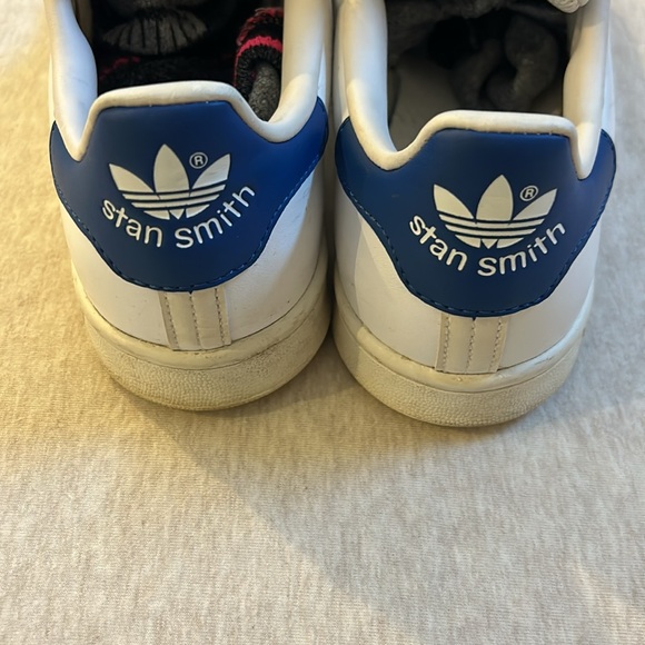 Adidas Stan Smith White & Blue Size 6/8 - Picture 3 of 6